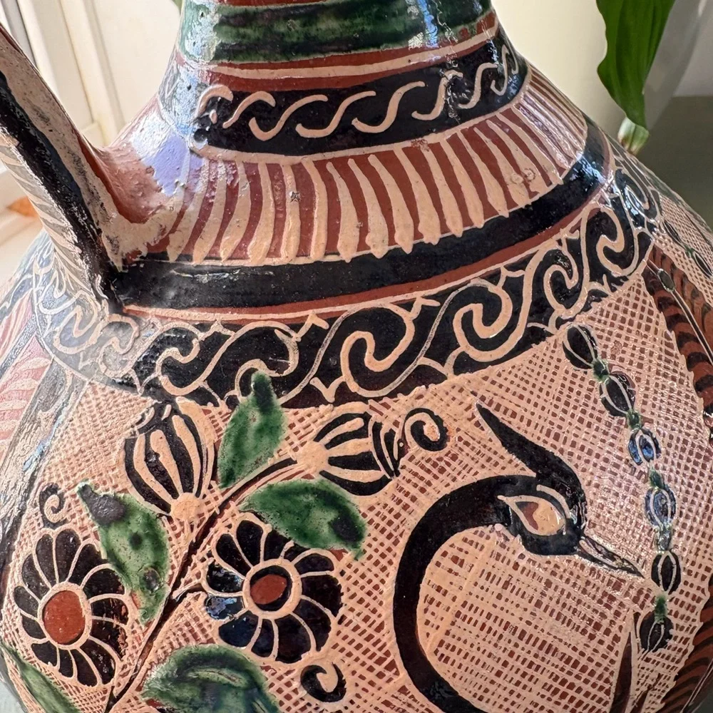 Handcrafted Ceramic Pitcher with Intricate Patterns - Picture 5 of 8